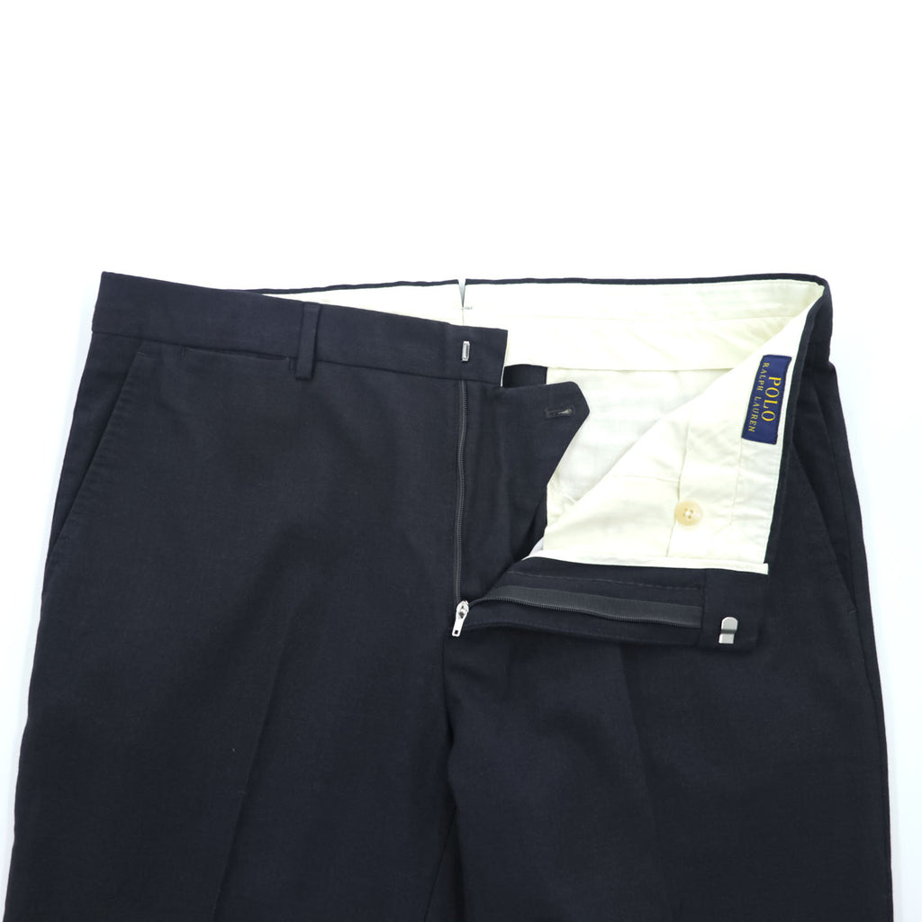 Polo Ralph Lauren ポルトガル製 スラックス パンツ 36/33 ネイビー ストレッチ