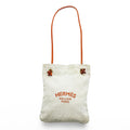 Hermes Aline PM Canvas Leather Shoulder Bag Toile Chevron Ivory Orange Sellier Paris France