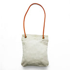 Hermes Aline PM Canvas Leather Shoulder Bag Toile Chevron Ivory Orange Sellier Paris France