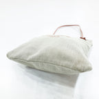 Hermes Aline PM Canvas Leather Shoulder Bag Toile Chevron Ivory Orange Sellier Paris France
