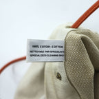 Hermes Aline PM Canvas Leather Shoulder Bag Toile Chevron Ivory Orange Sellier Paris France