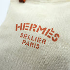 Hermes Aline PM Canvas Leather Shoulder Bag Toile Chevron Ivory Orange Sellier Paris France