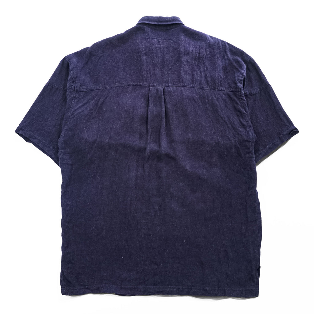 90年代 USA製 ヴィンテージ ハーフジップ ビッグプルオーバー 半袖シャツ L ネイビー KNOCKOUT JEANS