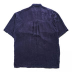 90年代 USA製 ヴィンテージ ハーフジップ ビッグプルオーバー 半袖シャツ L ネイビー KNOCKOUT JEANS