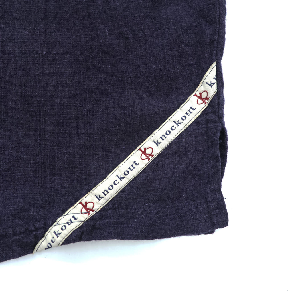 90年代 USA製 ヴィンテージ ハーフジップ ビッグプルオーバー 半袖シャツ L ネイビー KNOCKOUT JEANS