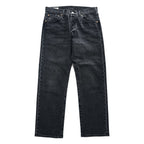 Levi Strauss denim jeans, size M, black, 501 '93 CROP JEANS, Big E, leather patch, button fly, PREMIUM, 29098-0000