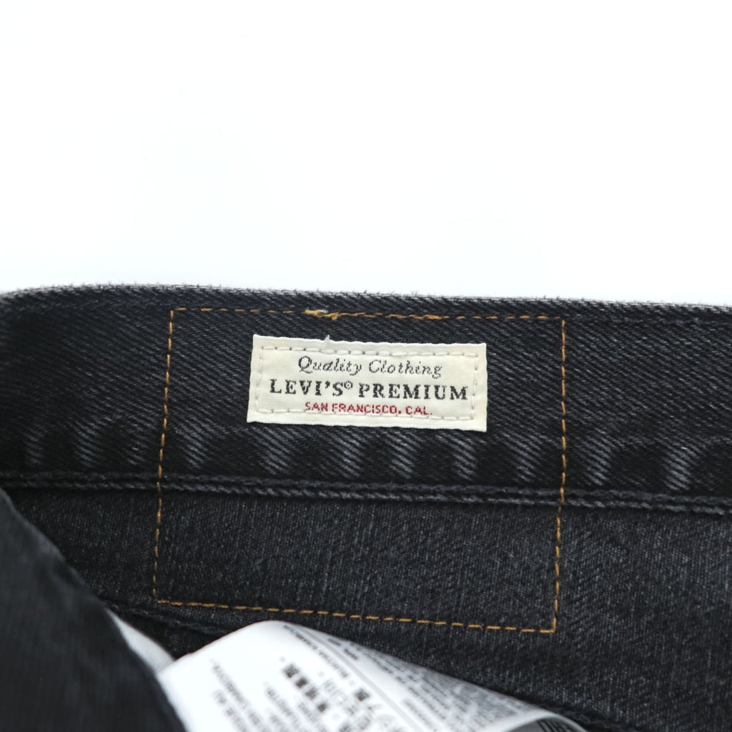 Levi Strauss denim jeans, size M, black, 501 '93 CROP JEANS, Big E, leather patch, button fly, PREMIUM, 29098-0000