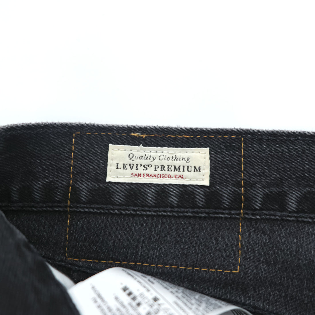 Levi Strauss denim jeans, size M, black, 501 '93 CROP JEANS, Big E, leather patch, button fly, PREMIUM, 29098-0000