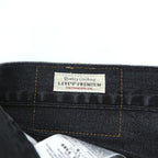 Levi Strauss denim jeans, size M, black, 501 '93 CROP JEANS, Big E, leather patch, button fly, PREMIUM, 29098-0000