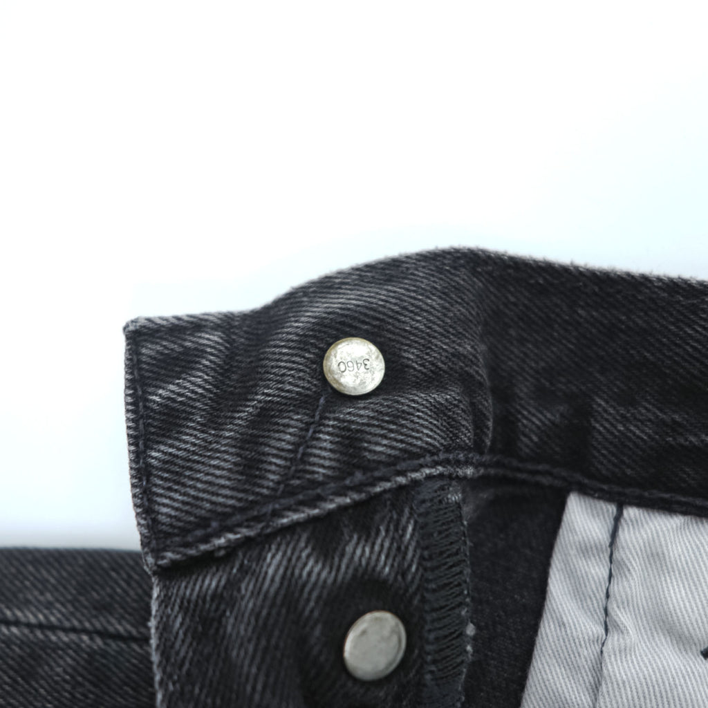 Levi Strauss denim jeans, size M, black, 501 '93 CROP JEANS, Big E, leather patch, button fly, PREMIUM, 29098-0000