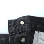Levi Strauss denim jeans, size M, black, 501 '93 CROP JEANS, Big E, leather patch, button fly, PREMIUM, 29098-0000