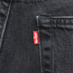 Levi Strauss denim jeans, size M, black, 501 '93 CROP JEANS, Big E, leather patch, button fly, PREMIUM, 29098-0000