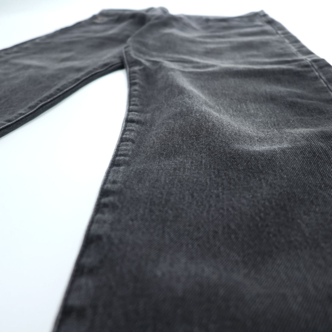 Levi Strauss denim jeans, size M, black, 501 '93 CROP JEANS, Big E, leather patch, button fly, PREMIUM, 29098-0000