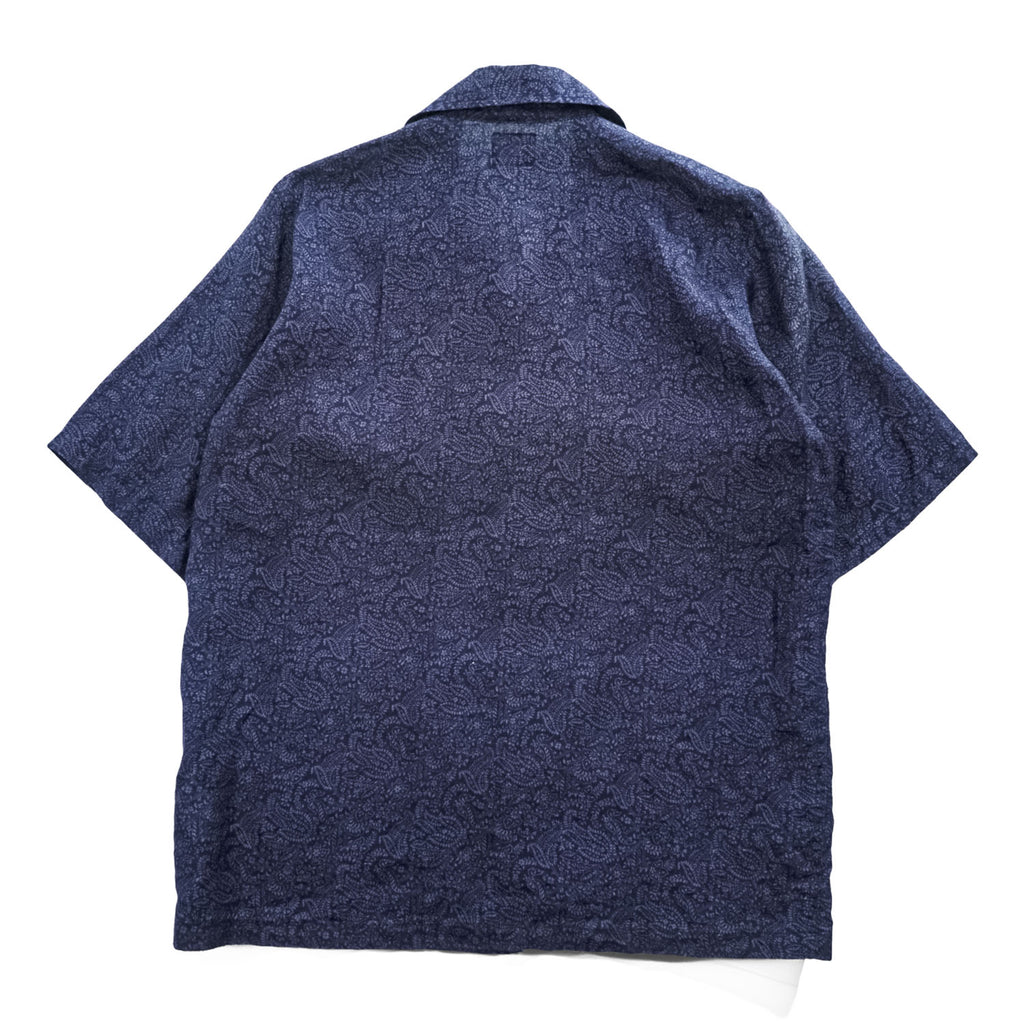 Needles カバナシャツ Cabana Shirt オープンカラー 半袖 シャツ M ネイビー 総柄 ペイズリー 開襟 日本製