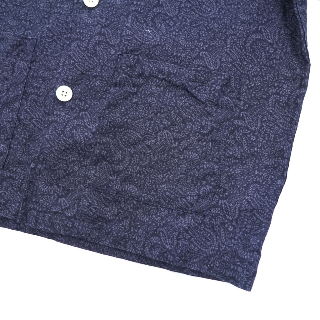 Needles カバナシャツ Cabana Shirt オープンカラー 半袖 シャツ M ネイビー 総柄 ペイズリー 開襟 日本製
