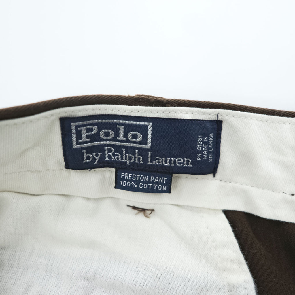 Polo Ralph Lauren 90年代 ヴィンテージ ポロチノ PROSTON PANT チノパンツ L ブラウン ワイド テーパード