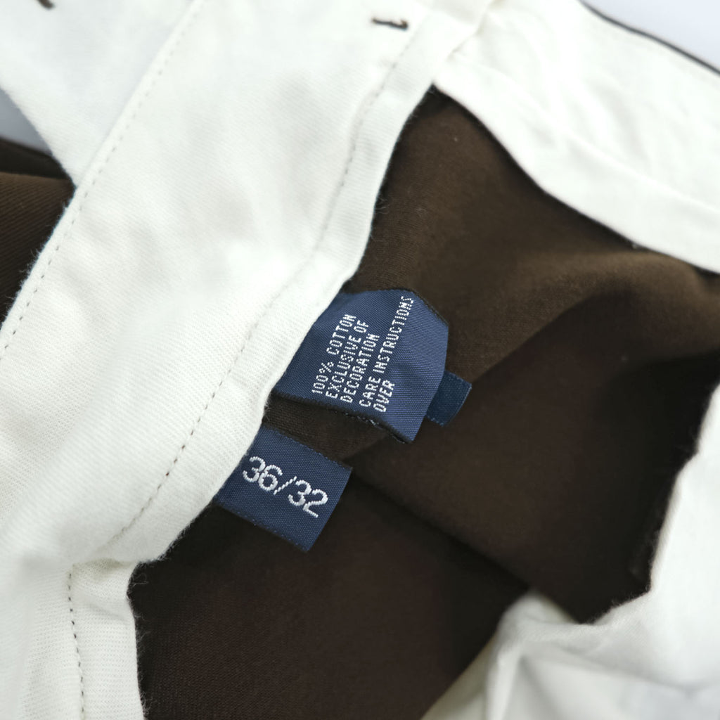 Polo Ralph Lauren 90年代 ヴィンテージ ポロチノ PROSTON PANT チノパンツ L ブラウン ワイド テーパード