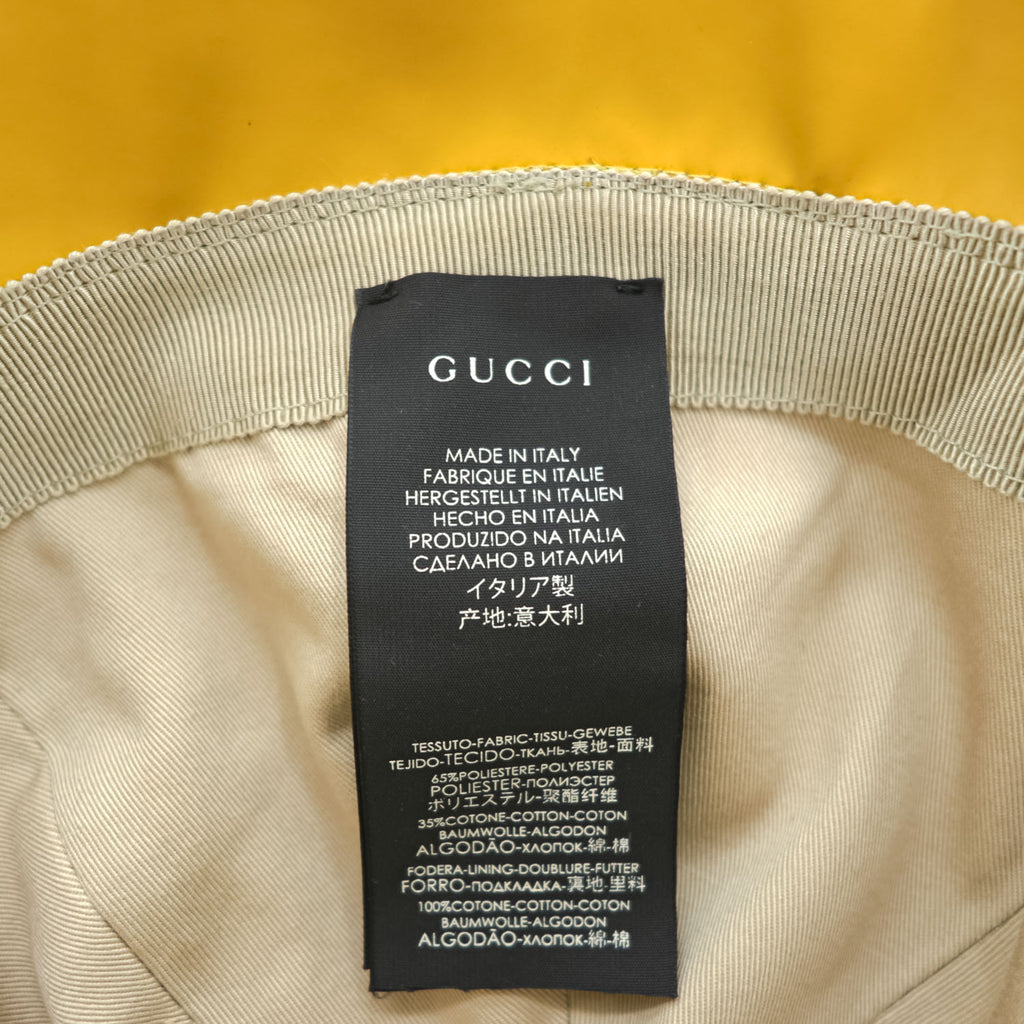 GUCCI イタリア製 Plaid Rain Hat レインハット 2WAY バケットハット イエロー コーティング 防水 08.338.986/0001-16