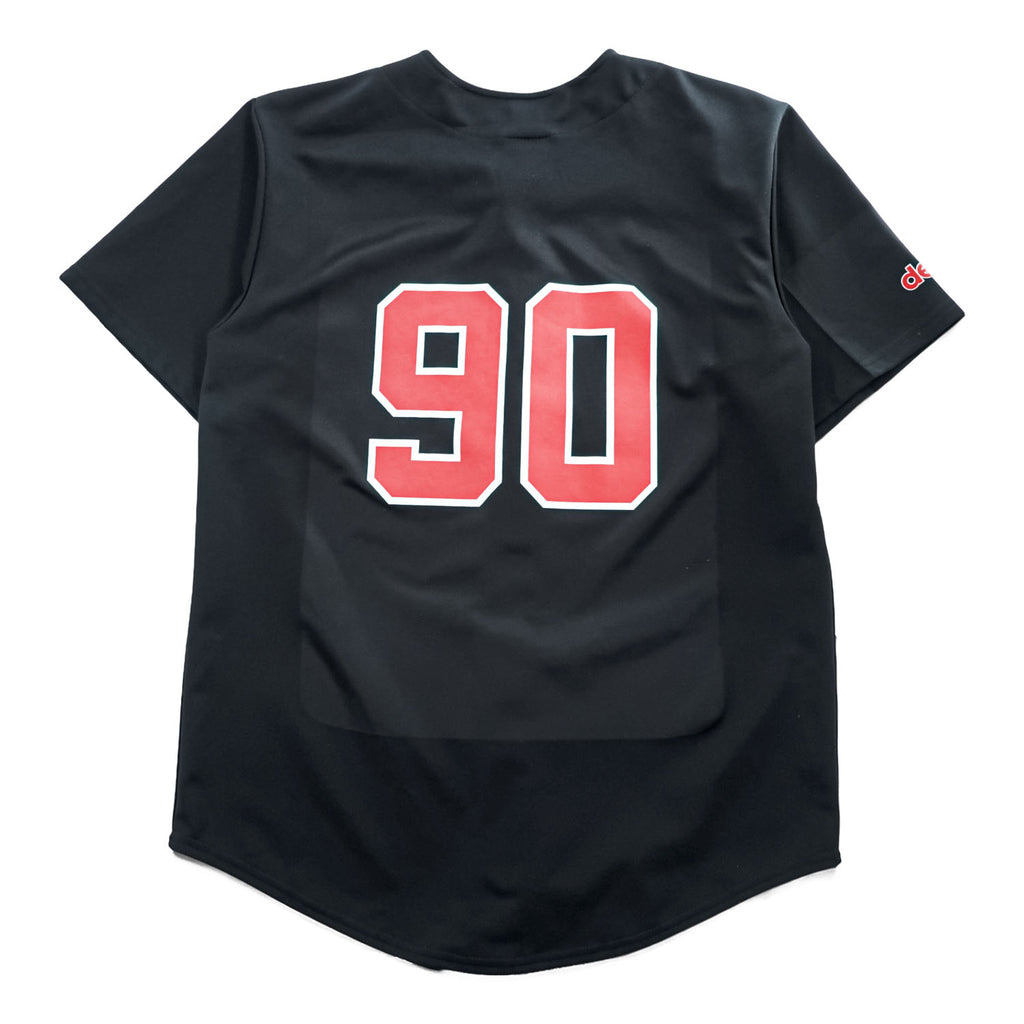 90年代 USA製 ヴィンテージ ベースボールシャツ 半袖シャツ XL ブラック TEAMWORK ATHLETIC APPAREL DELUXE ナンバリング