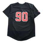 90年代 USA製 ヴィンテージ ベースボールシャツ 半袖シャツ XL ブラック TEAMWORK ATHLETIC APPAREL DELUXE ナンバリング