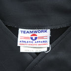 90年代 USA製 ヴィンテージ ベースボールシャツ 半袖シャツ XL ブラック TEAMWORK ATHLETIC APPAREL DELUXE ナンバリング