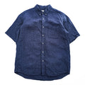BELGIAN LINEN FABRIC 半袖 ベルギーリネンシャツ XL 麻100% チェック ボタンダウン B:MING LIFE STORE by BEAMS 92-01-0090-277 19S-BB253