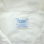PERMA PREST オープンカラー 半袖シャツ L ホワイト 開襟 ボックス 65/35 ポリコットン
