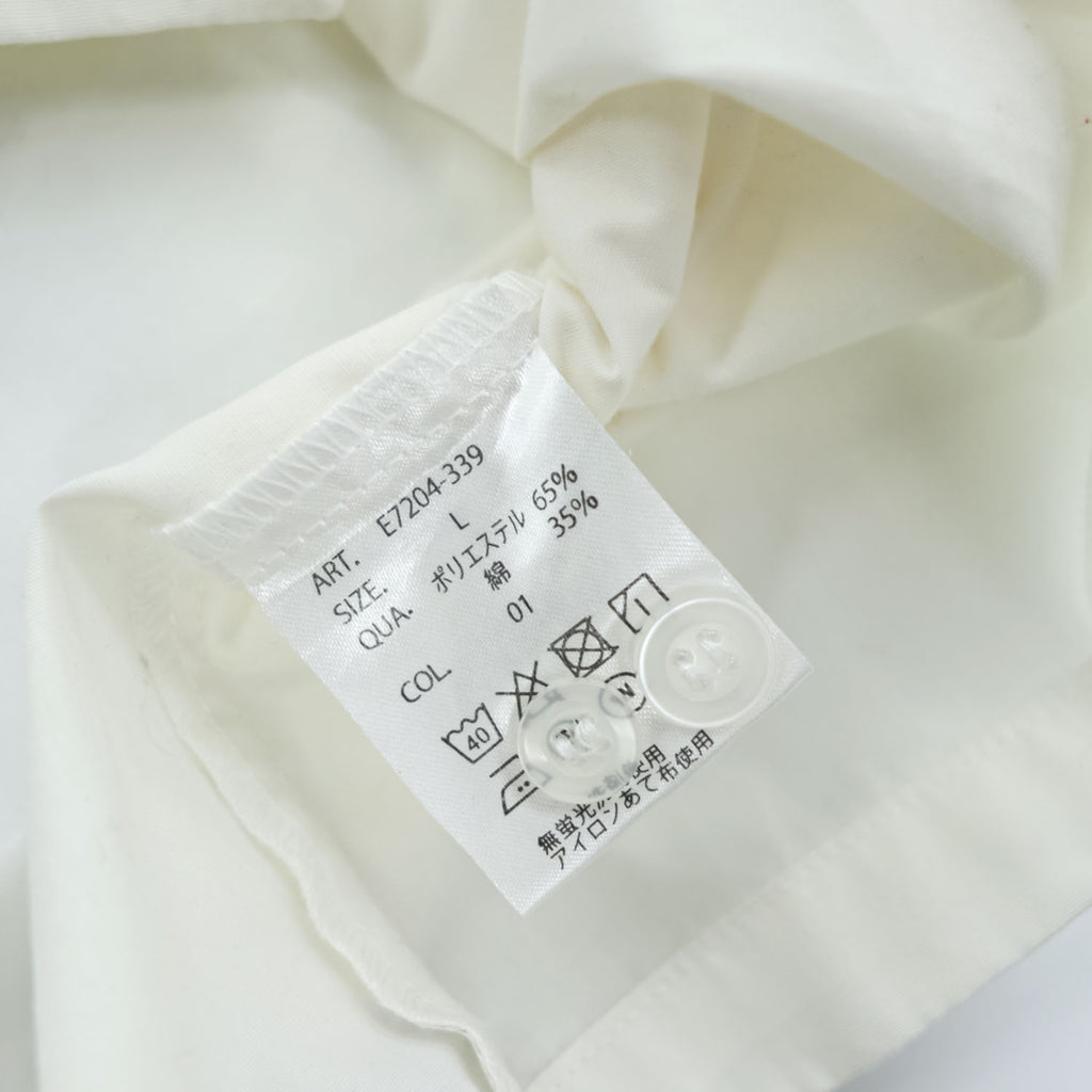 PERMA PREST オープンカラー 半袖シャツ L ホワイト 開襟 ボックス 65/35 ポリコットン