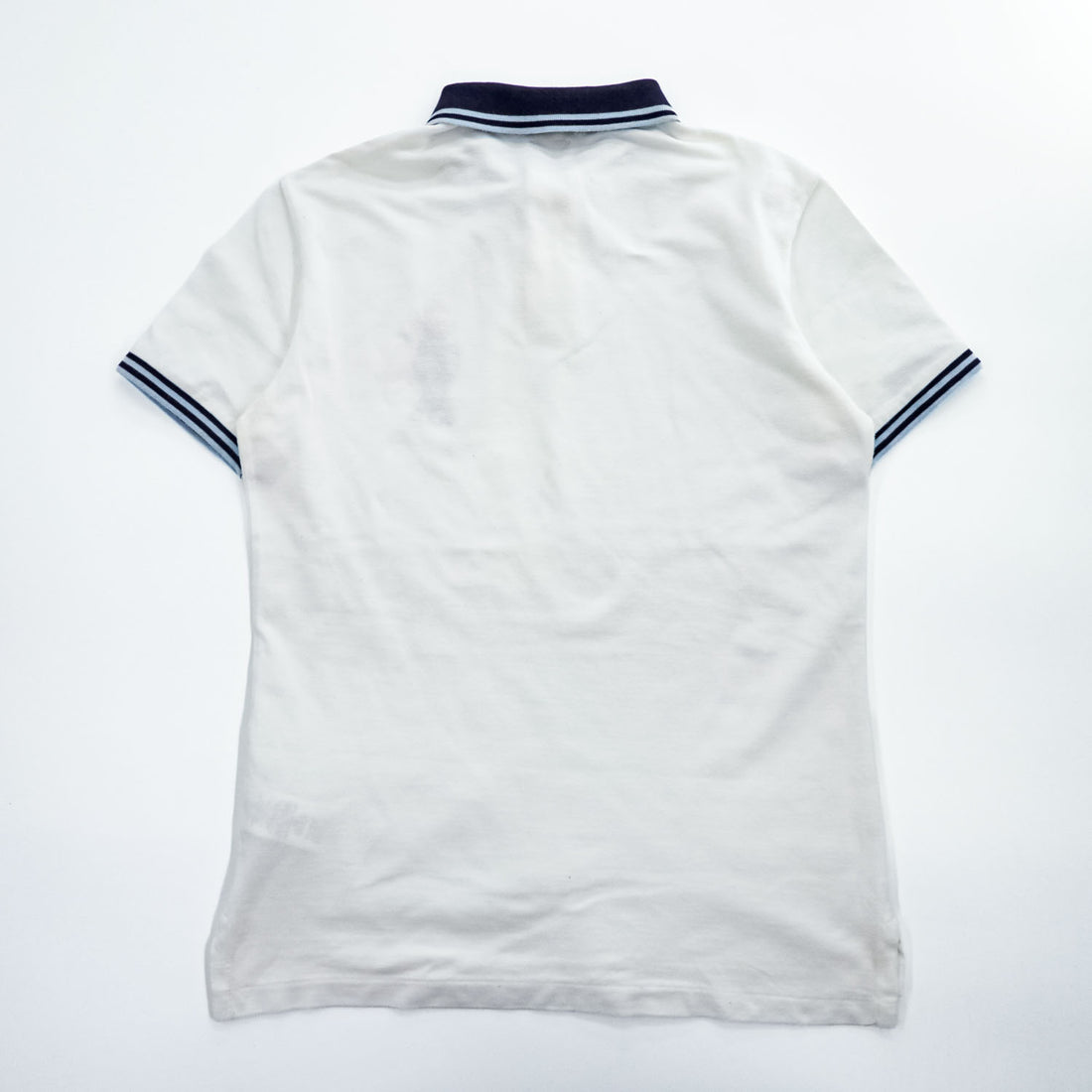 Polo Ralph Lauren Polo Bear Polo Shirt, Size S, White, One-Point Logo, Custom Slim Fit, Ribbed Line, Piqué Knit