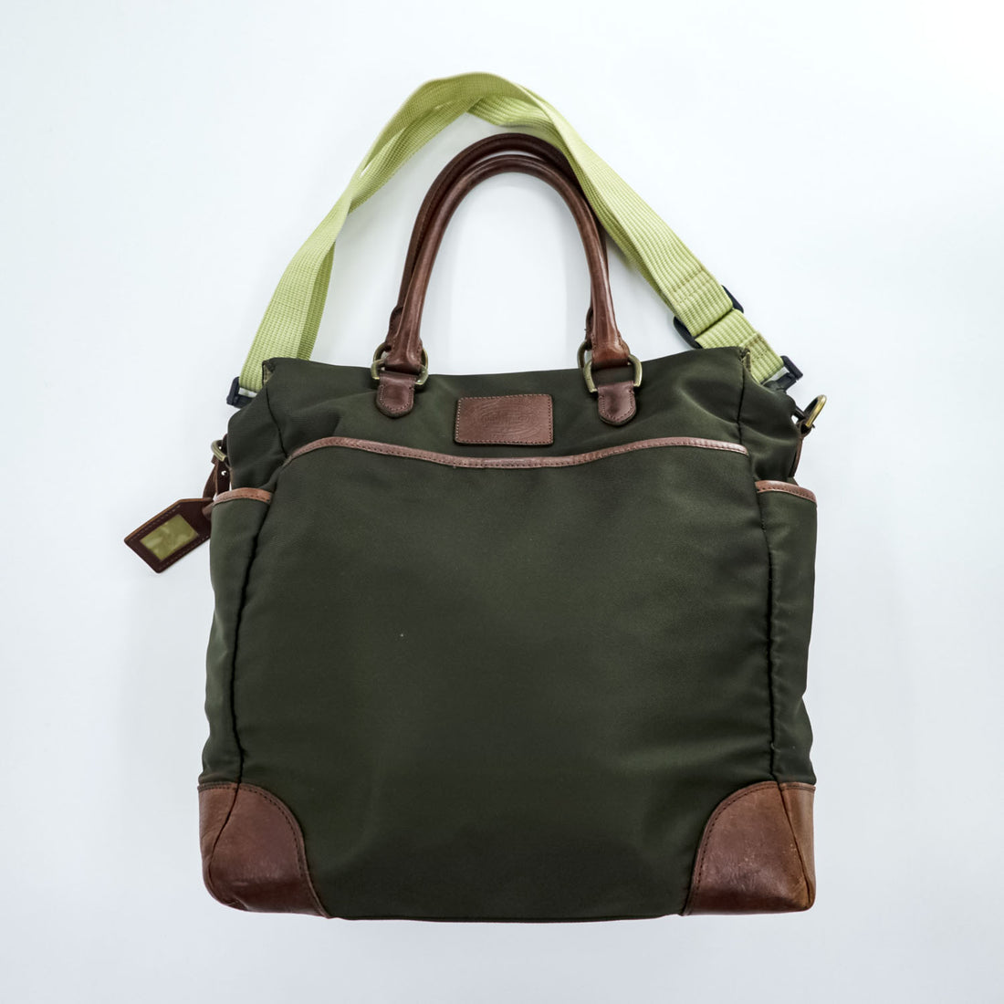 Polo Ralph Lauren ショルダーバッグ 2WAY トートバッグ オリーブグリーン ナイロン レザー