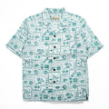 Patagonia パタロハ pataloha オープンカラー 開襟 ヘンプ アロハシャツ Limited Edition グリーン ホワイト 総柄 ココナツボタン 52550