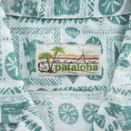Patagonia パタロハ pataloha オープンカラー 開襟 ヘンプ アロハシャツ Limited Edition グリーン ホワイト 総柄 ココナツボタン 52550