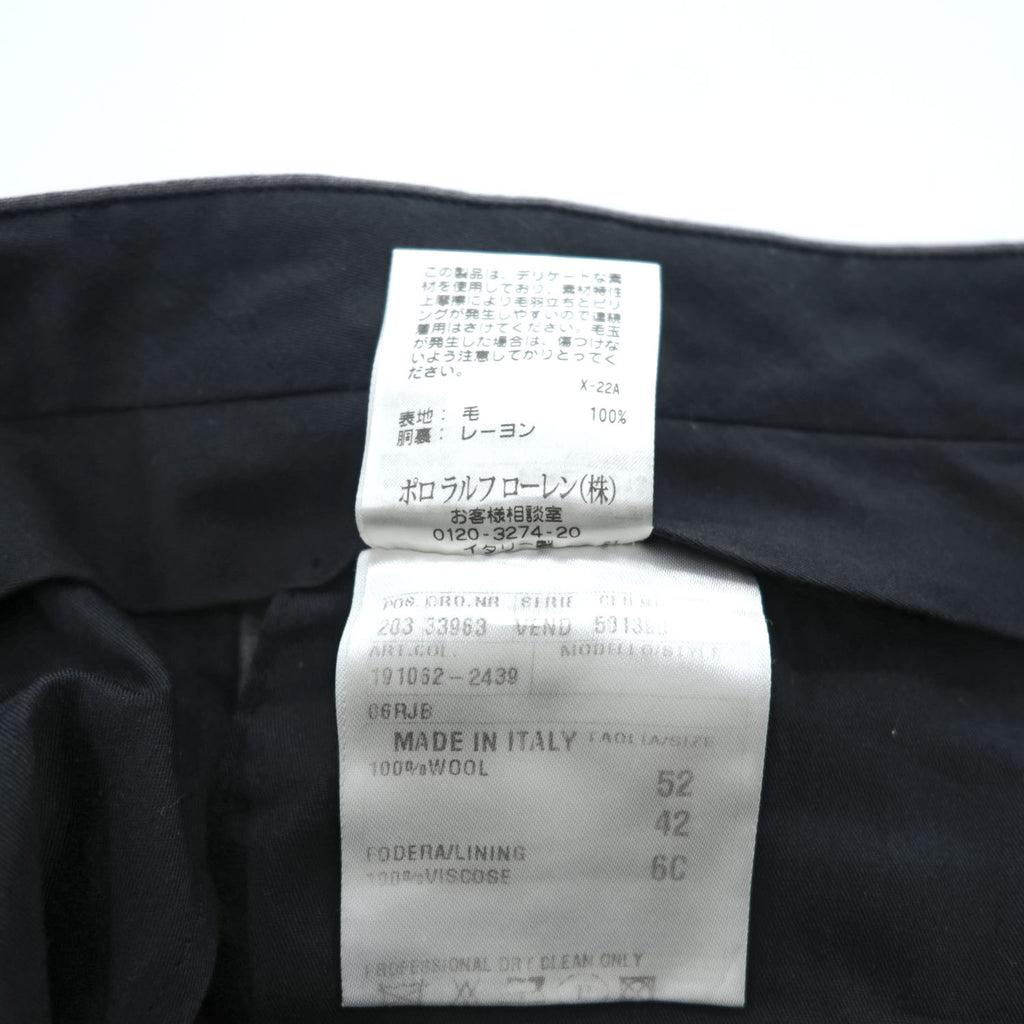 Polo Ralph Lauren イタリア製 スラックス パンツ XL チャコールグレー センタープレス