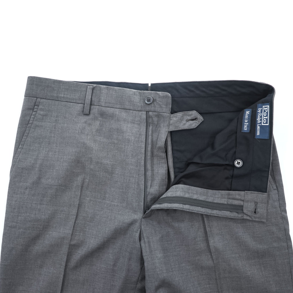 Polo Ralph Lauren イタリア製 スラックス パンツ XL チャコールグレー センタープレス