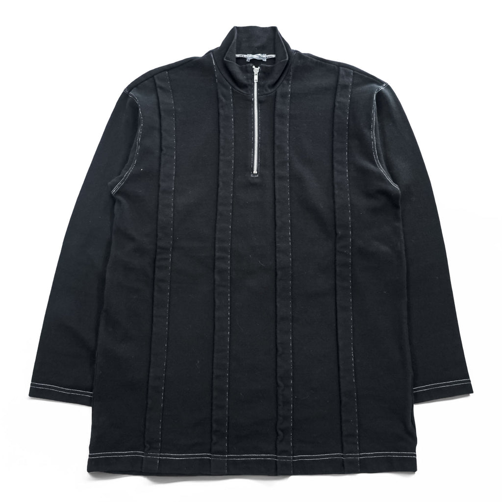 COMME des GARCONS HOMME 90年代 ヴィンテージ 田中オム 日本製 ハーフジップ スウェット トレーナー L ブラック プルオーバー AD1999 HT-070100