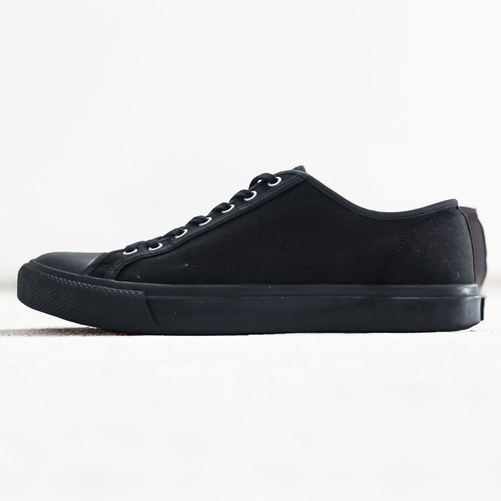 RRL Double RL Ralph Lauren Mayport Black Canvas Low Top Sneakers Rubber Toe Cap Men’s US 11