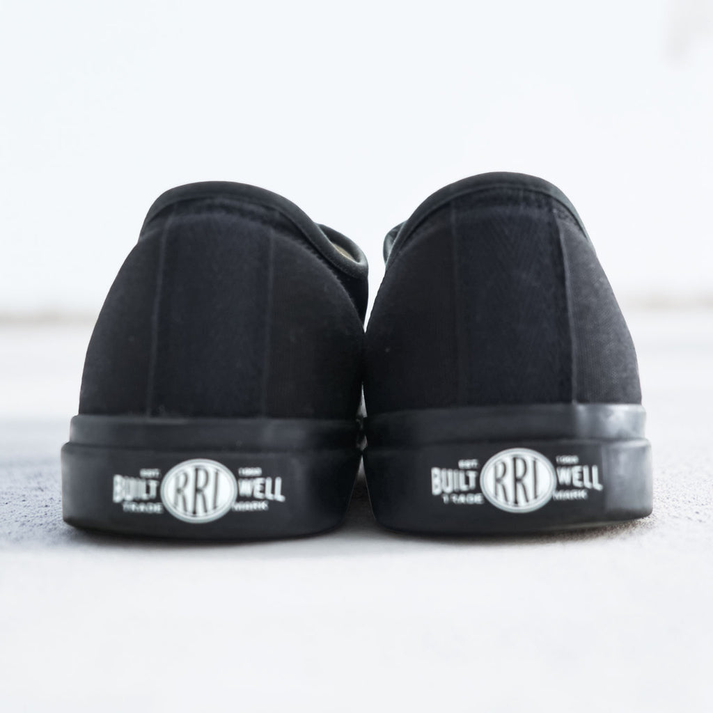 RRL Double RL Ralph Lauren Mayport Black Canvas Low Top Sneakers Rubber Toe Cap Men’s US 11