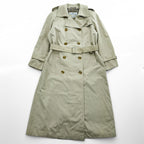 70s Vintage Aquascutum Aqua 5 Made in England Beige Double Breasted Trench Coat Club Check Lining Belted
