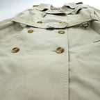 70s Vintage Aquascutum Aqua 5 Made in England Beige Double Breasted Trench Coat Club Check Lining Belted