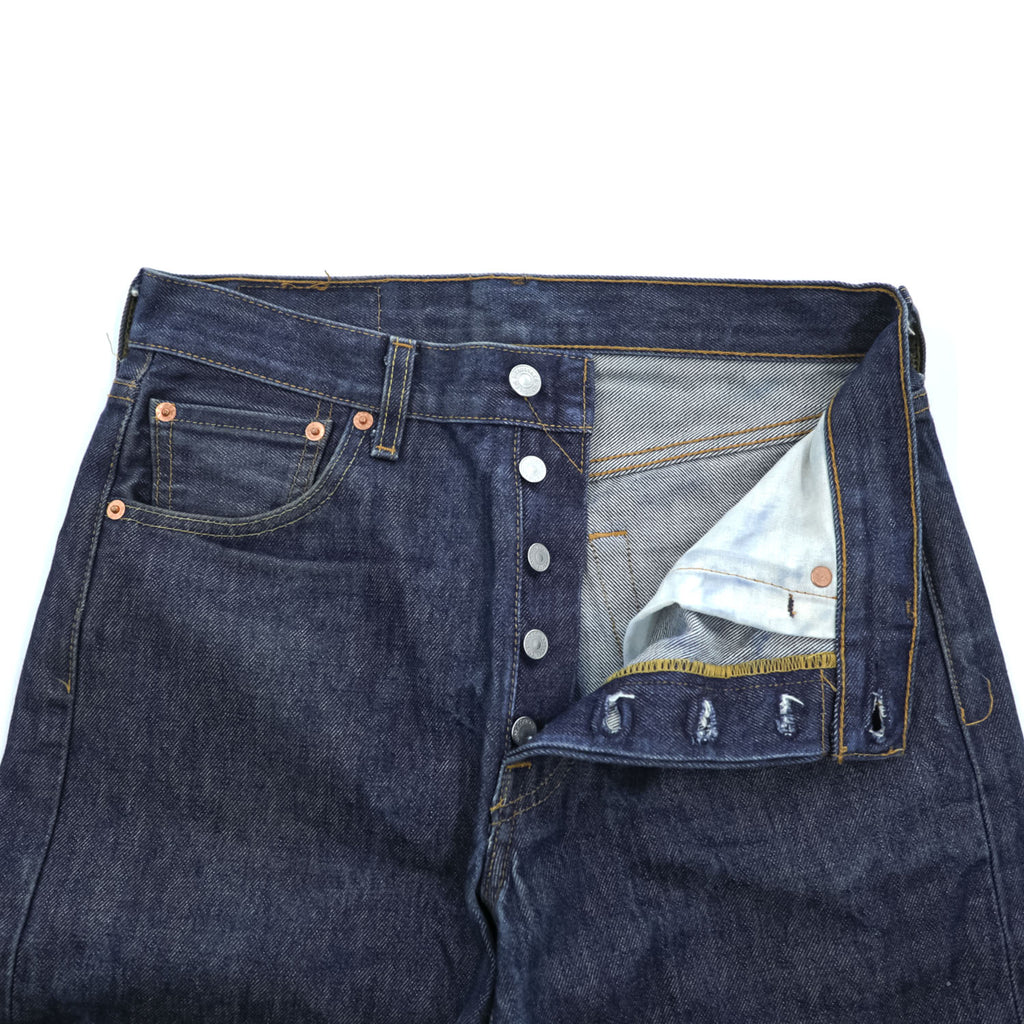 Levi's 501 デニムパンツ ジーンズ M インディゴ ブルー ボタンフライ 濃紺 リジッド 00501-0000