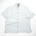 VAN HEUSEN 90年代 ヴィンテージ ウォッシャブルリネン 半袖シャツ L ホワイト WASHABLE LINEN ボックスシルエット