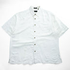 VAN HEUSEN 90年代 ヴィンテージ ウォッシャブルリネン 半袖シャツ L ホワイト WASHABLE LINEN ボックスシルエット