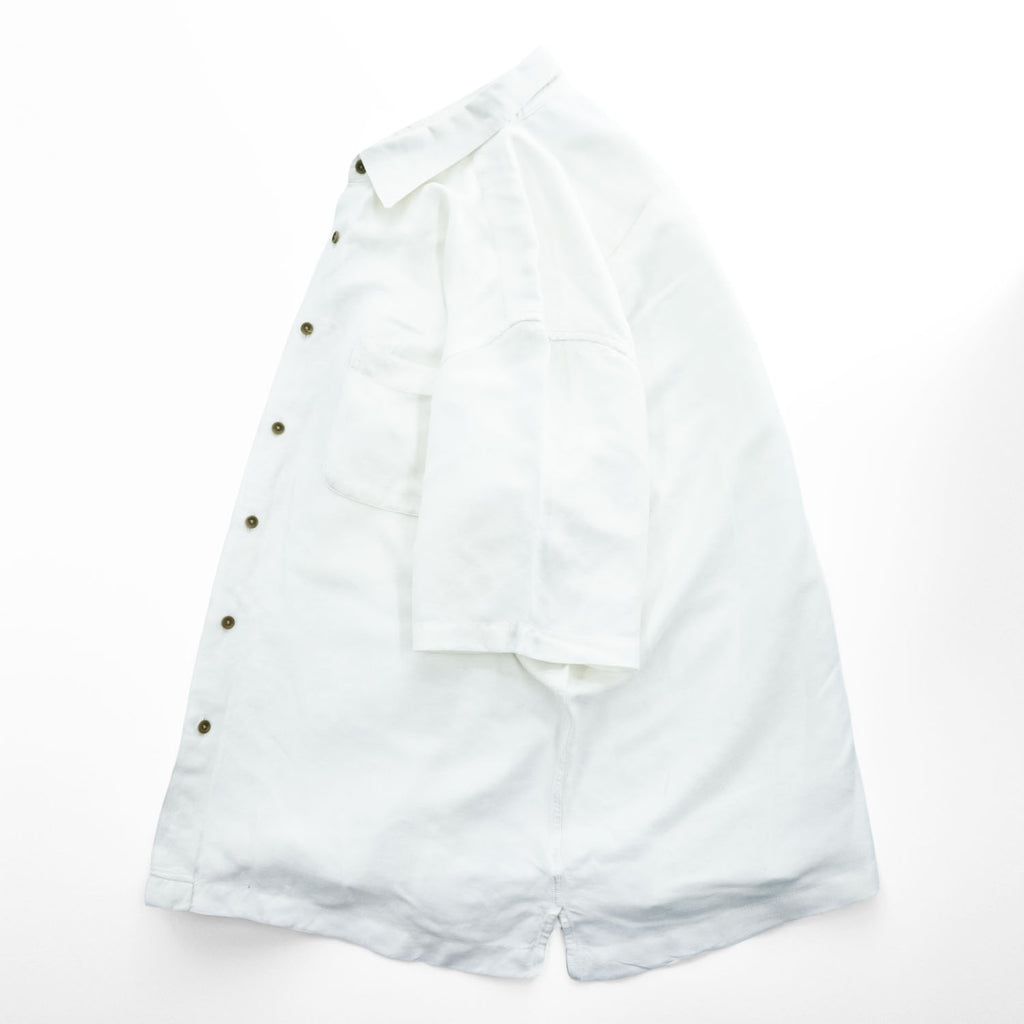 VAN HEUSEN 90年代 ヴィンテージ ウォッシャブルリネン 半袖シャツ L ホワイト WASHABLE LINEN ボックスシルエット