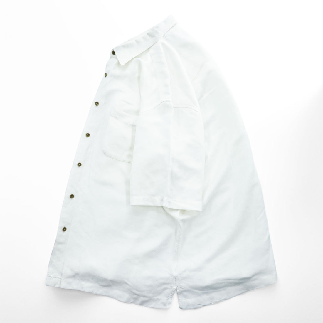 VAN HEUSEN 90年代 ヴィンテージ ウォッシャブルリネン 半袖シャツ L ホワイト WASHABLE LINEN ボックスシルエット