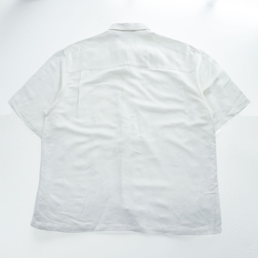 VAN HEUSEN 90年代 ヴィンテージ ウォッシャブルリネン 半袖シャツ L ホワイト WASHABLE LINEN ボックスシルエット