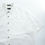 VAN HEUSEN 90年代 ヴィンテージ ウォッシャブルリネン 半袖シャツ L ホワイト WASHABLE LINEN ボックスシルエット