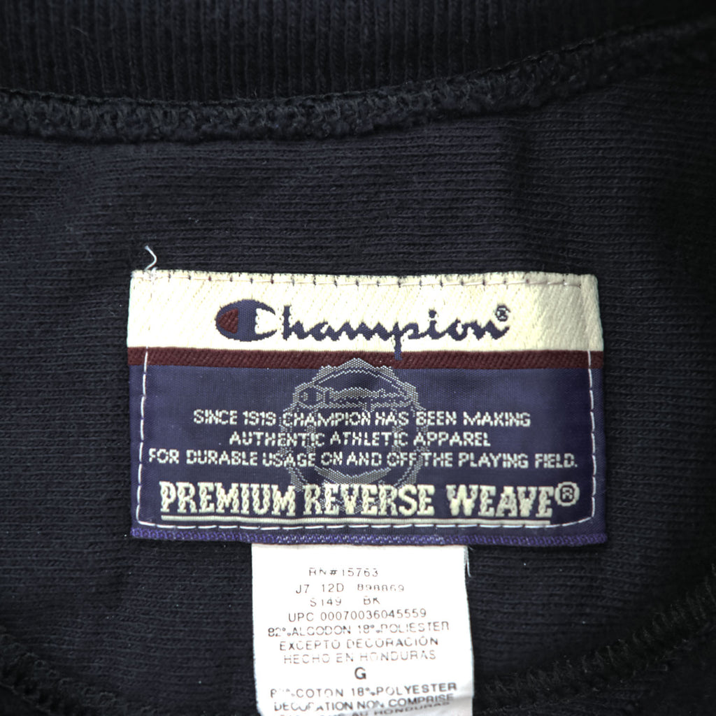 Champion 00年代 リバースウィーブ Premium Reverse Weave スウェット トレーナー L ブラック 裏起毛 カレッジ アーチロゴ 3段プリント