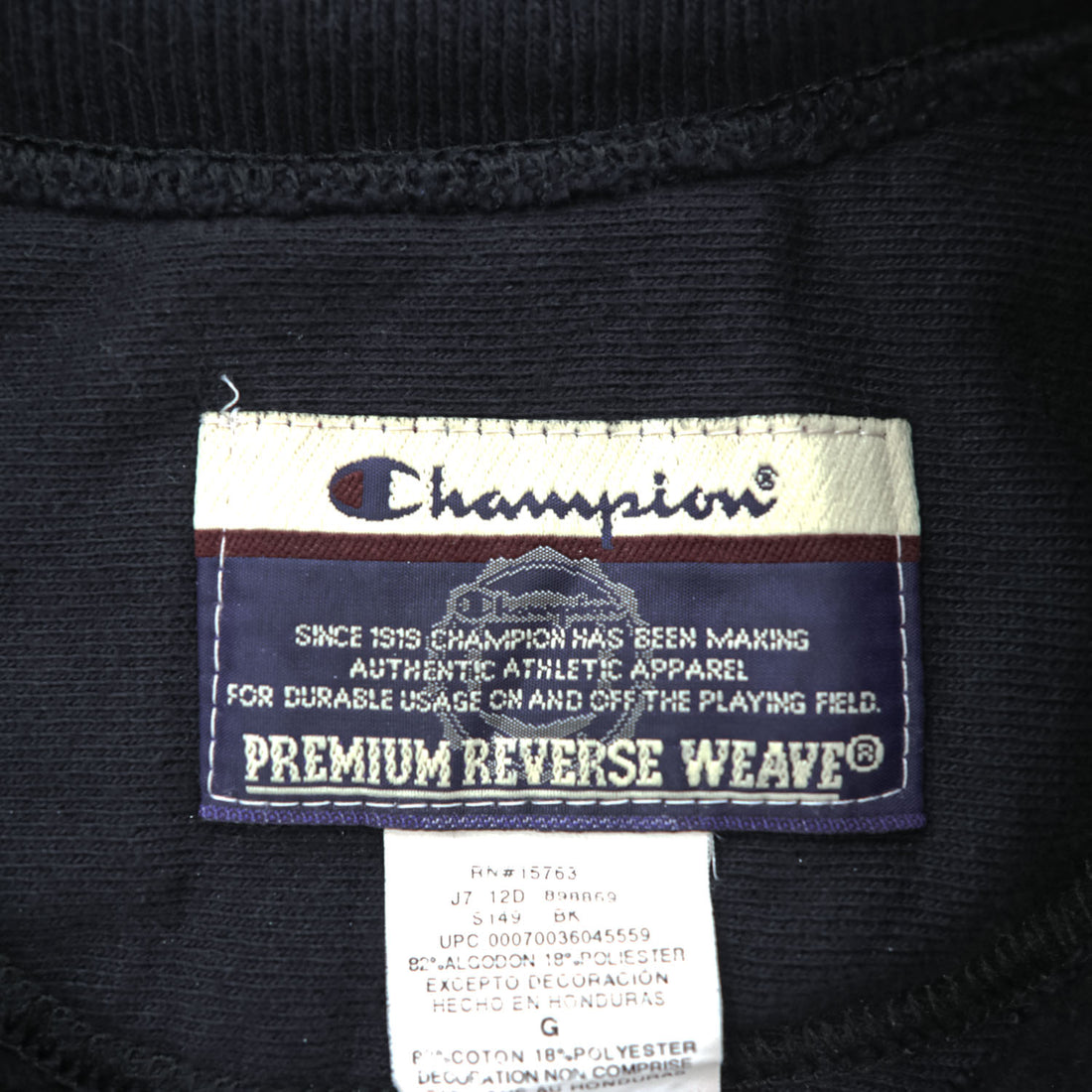 Champion 00年代 リバースウィーブ Premium Reverse Weave スウェット トレーナー L ブラック 裏起毛 カレッジ アーチロゴ 3段プリント
