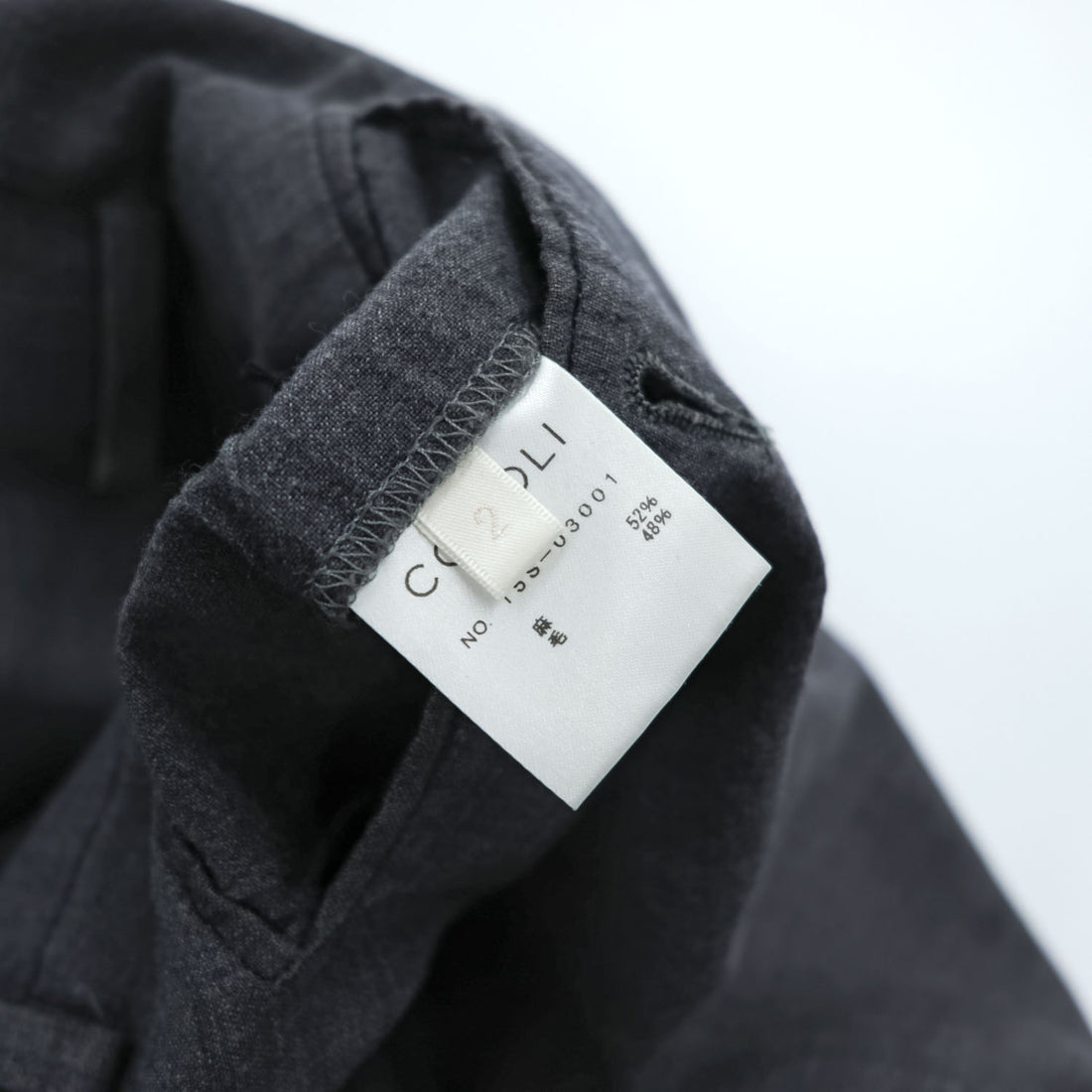 COMOLI 日本製 リネンウール2タック パンツ スラックス M グレー プリーツ 15S-03001