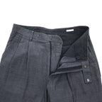 COMOLI 日本製 リネンウール2タック パンツ スラックス M グレー プリーツ 15S-03001